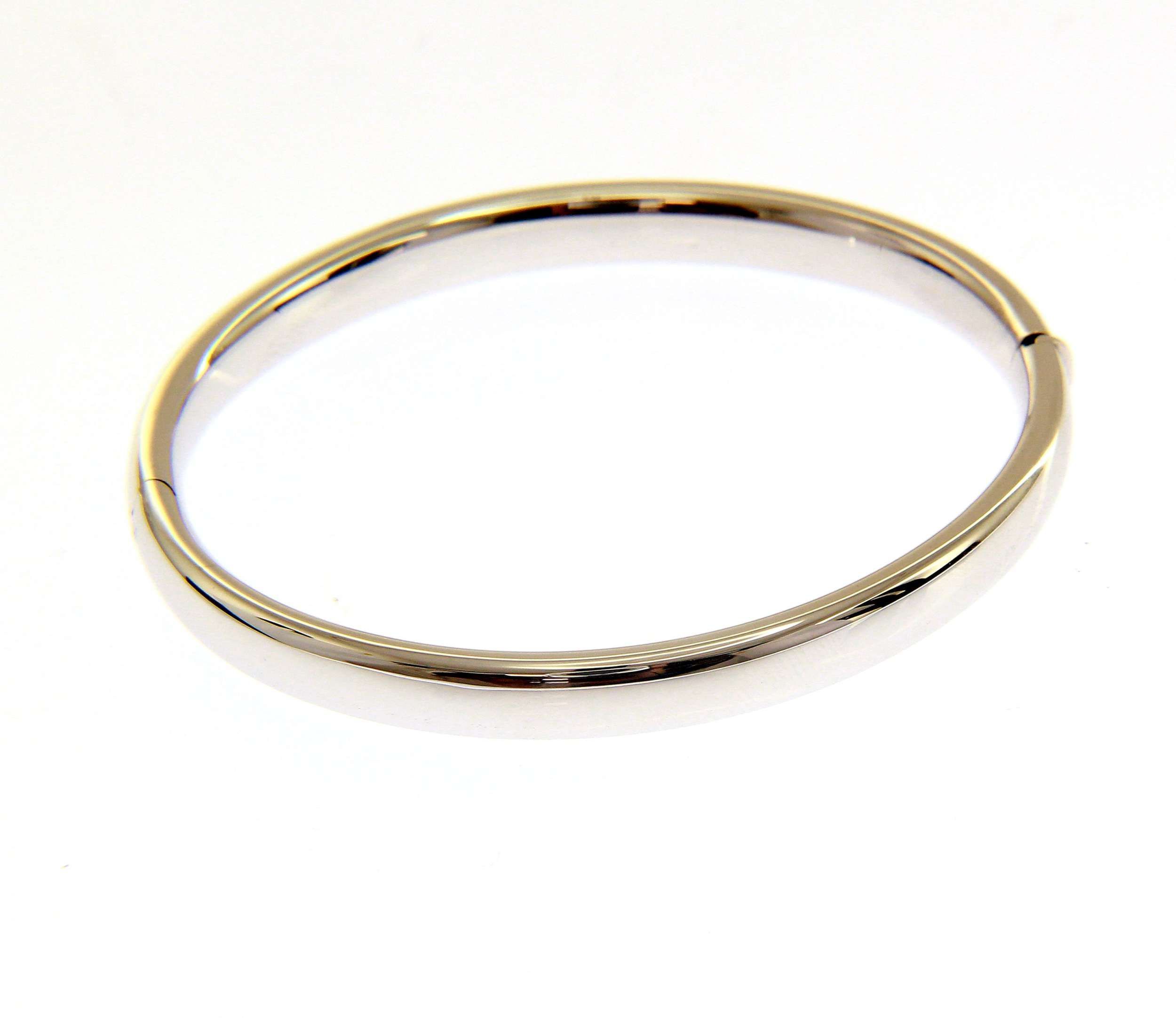White gold oval bracelet with clasp k14 (code S205092)